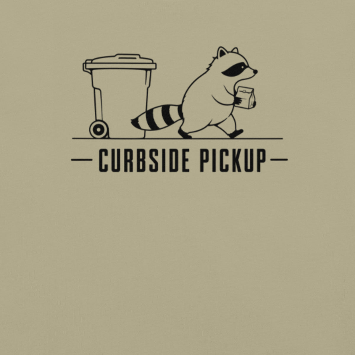 Curbside Pickup Florida raccoon graphic in khaki