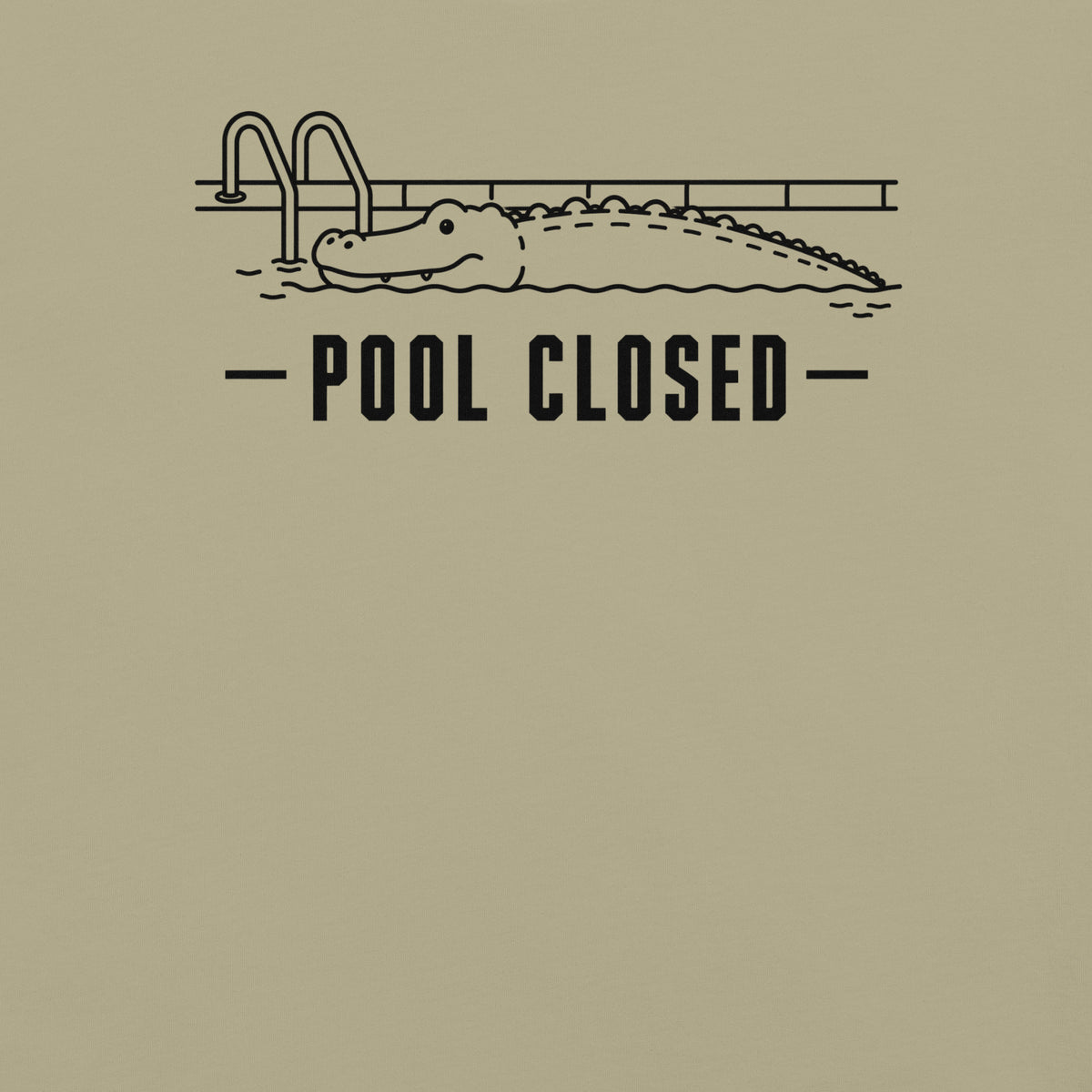Pool Closed Florida alligator graphic in khaki