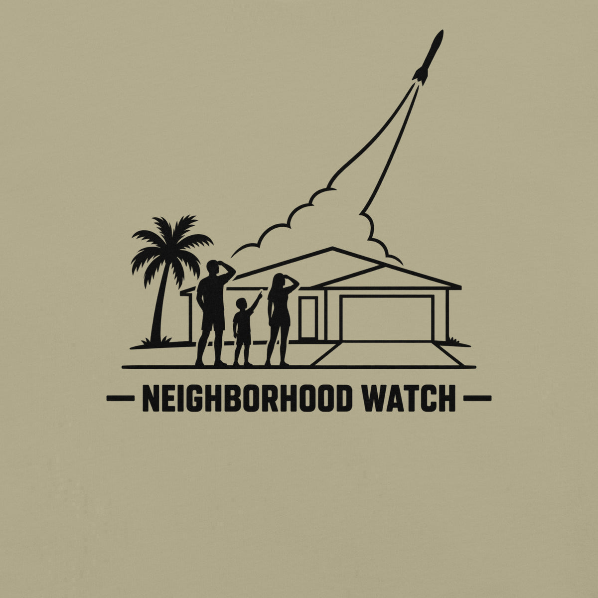 Neighborhood Watch Florida rocket launch in khaki