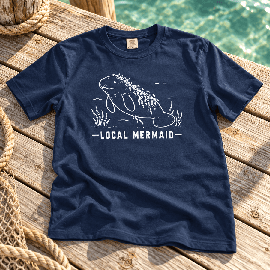 Local Mermaid Tee in coastal setting