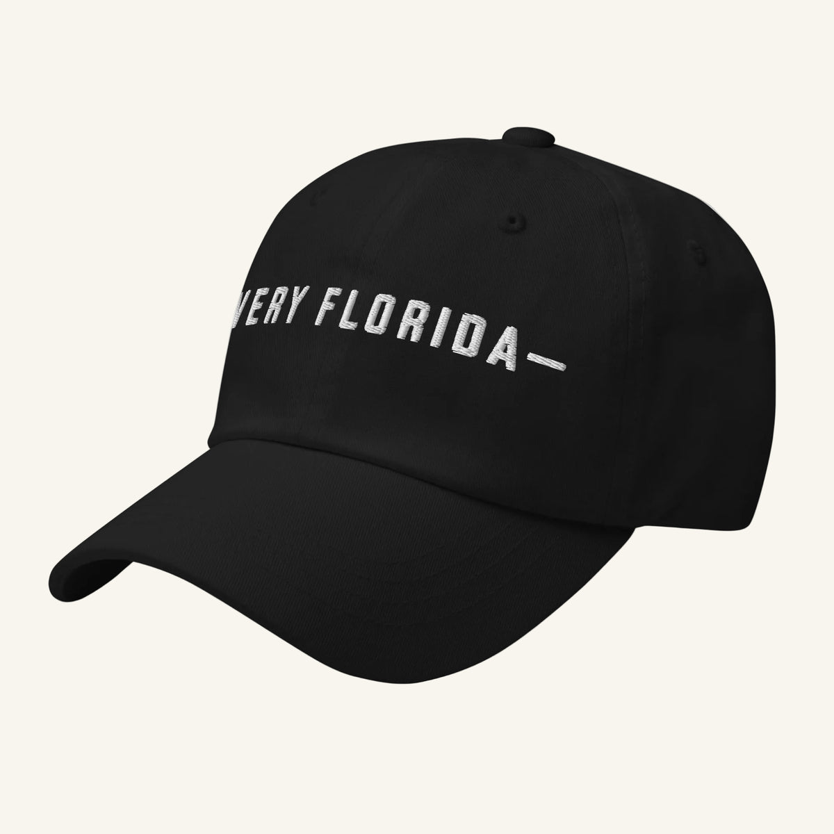 Very Florida embroidered dad hat in black - side left view