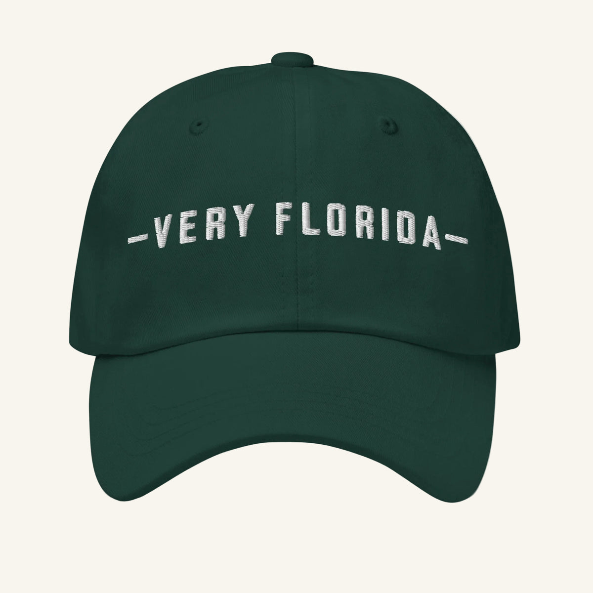 Very Florida embroidered dad hat in green - front view