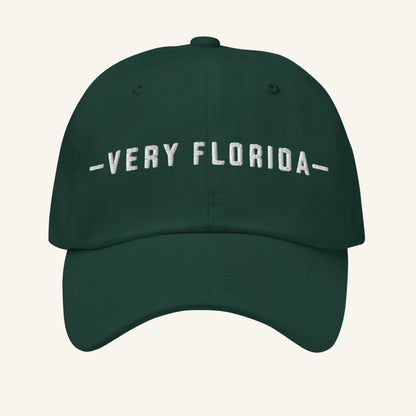 Very Florida embroidered dad hat in green - front view