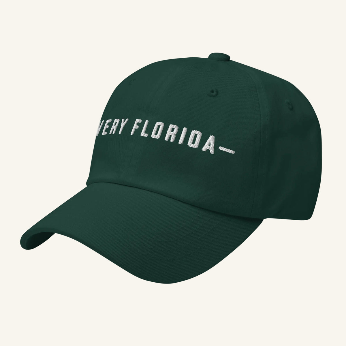 Very Florida embroidered dad hat in green - side left view