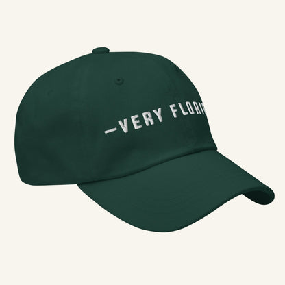 Very Florida embroidered dad hat in green - side view