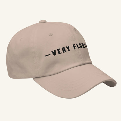 Very Florida embroidered dad hat in stone - side view