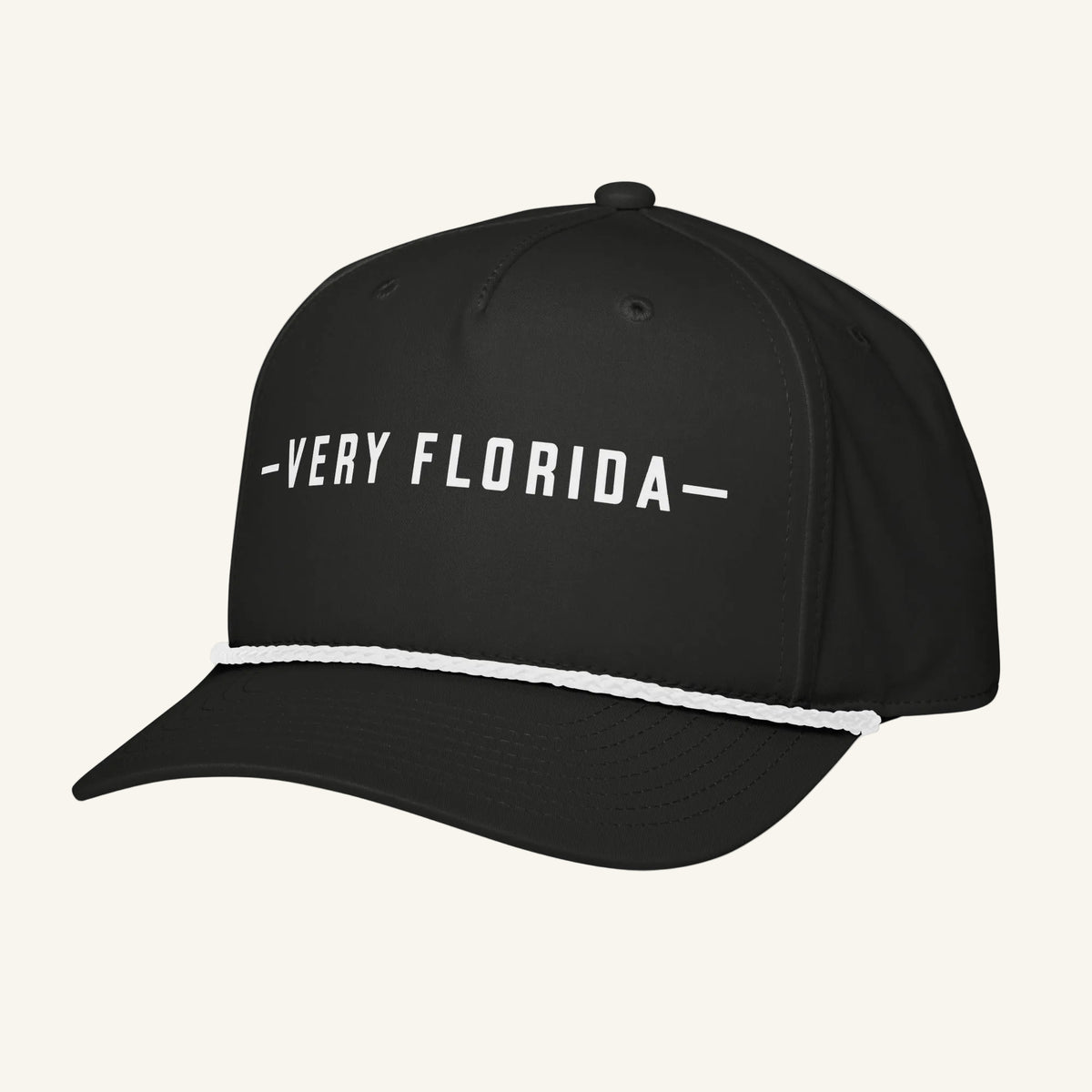 Very Florida embroidered rope cap in black - side view