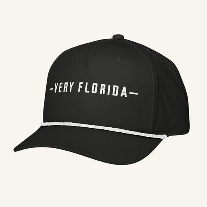 Very Florida embroidered rope cap in black - side view