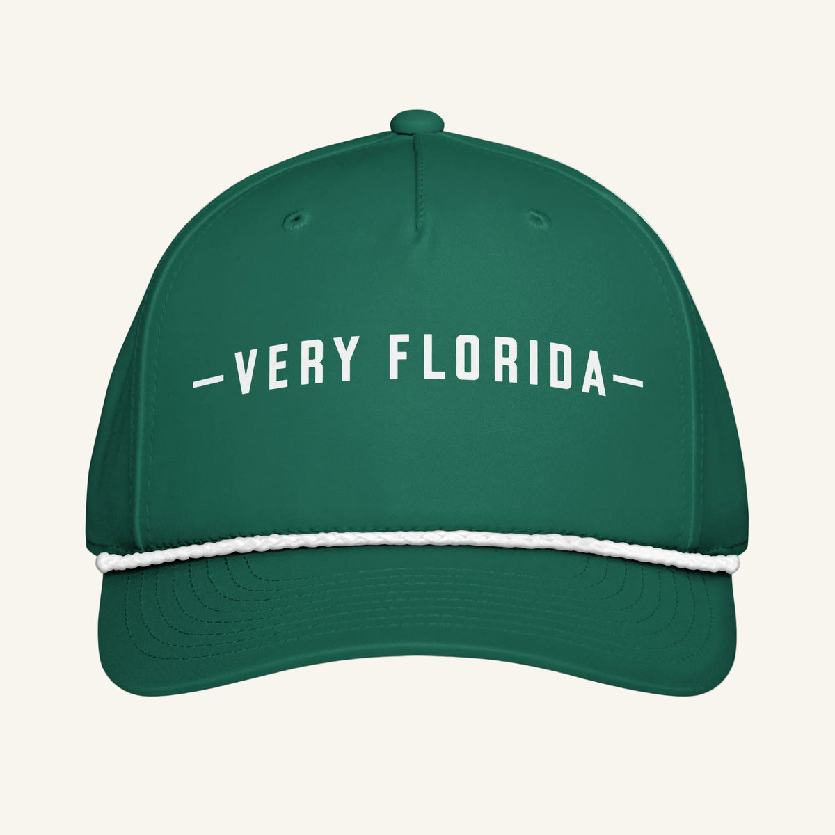 Very Florida embroidered rope cap in green - front view