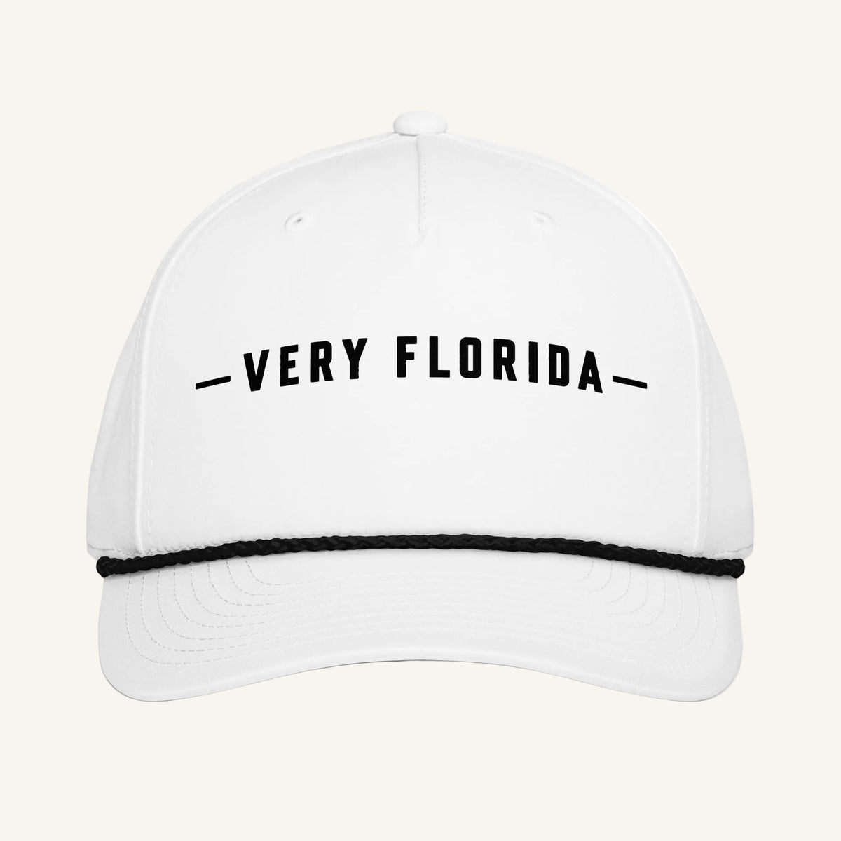 Very Florida embroidered rope cap in white - front view