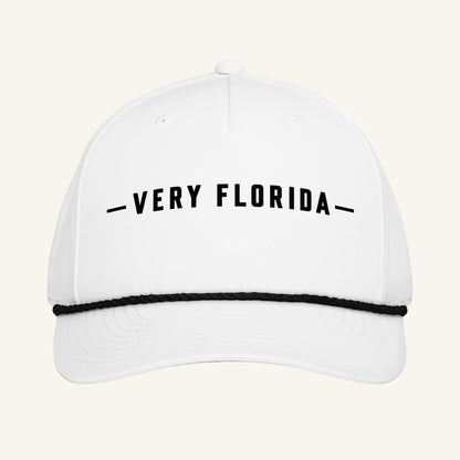 Very Florida embroidered rope cap in white - front view