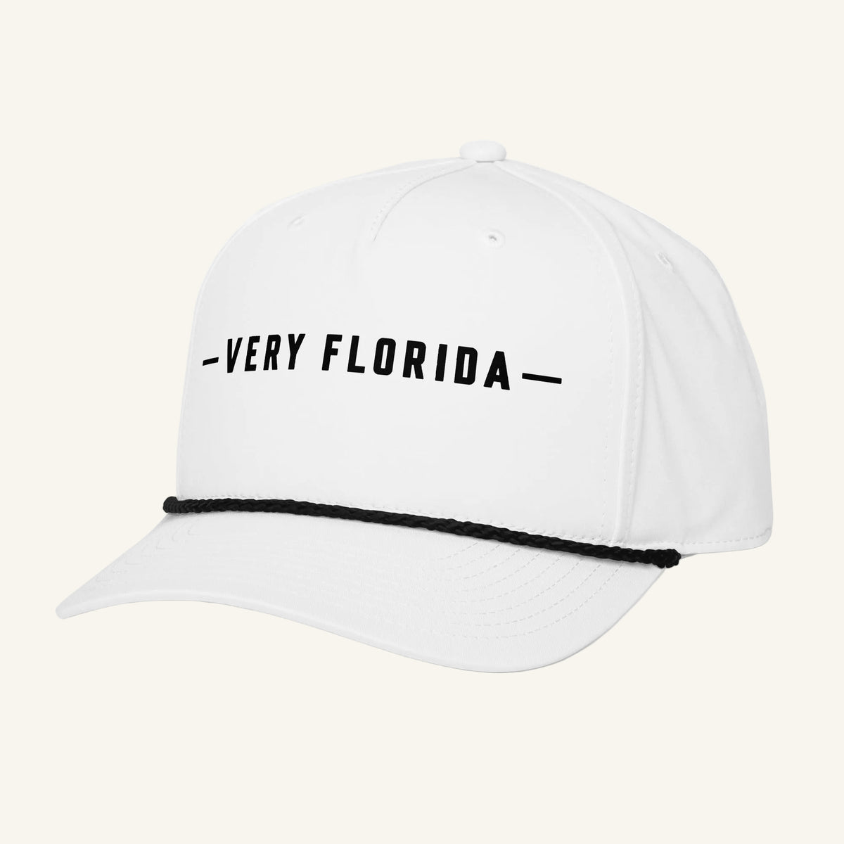 Very Florida embroidered rope cap in white - side view