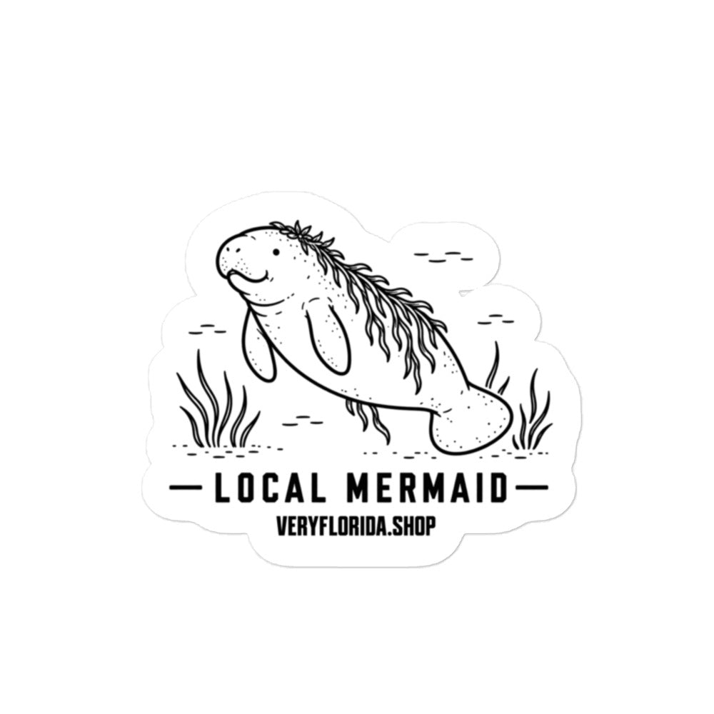 Local Mermaid Florida manatee sticker