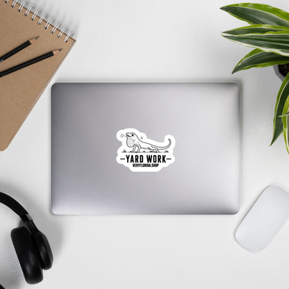 Yard Work Florida ibis sticker on laptop