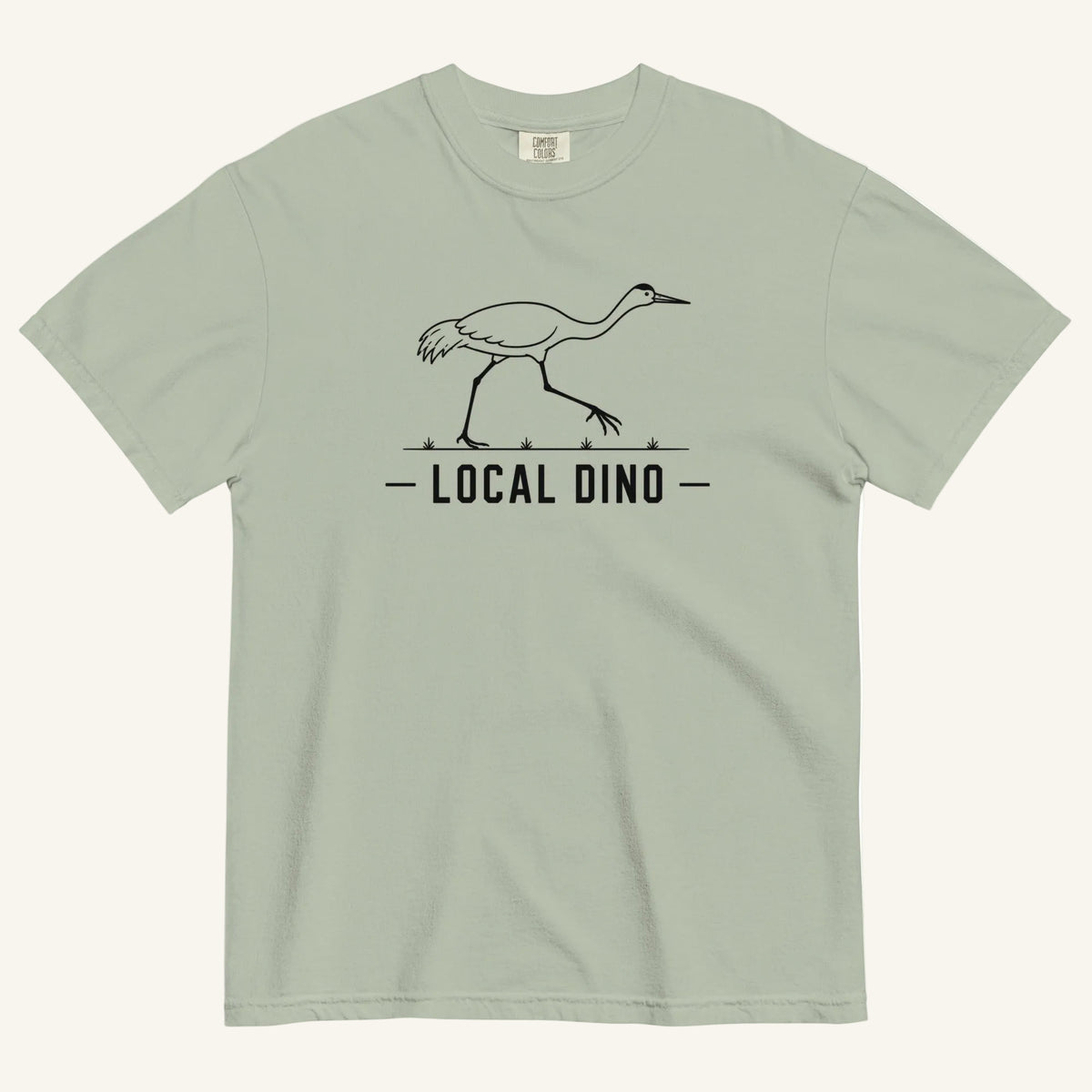 Local Dino Florida sandhill crane graphic t-shirt in bay