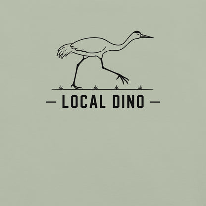 Local Dino Florida sandhill crane graphic in bay