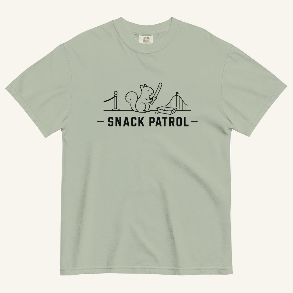 Snack Patrol Florida squirrel graphic t-shirt in bay