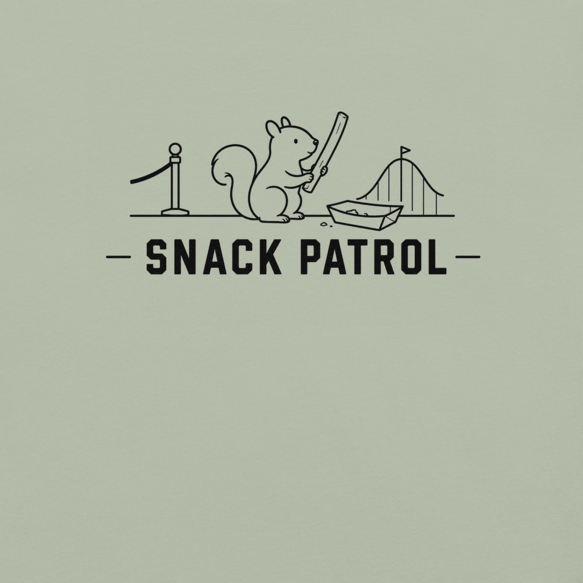 Snack Patrol Florida squirrel graphic in bay