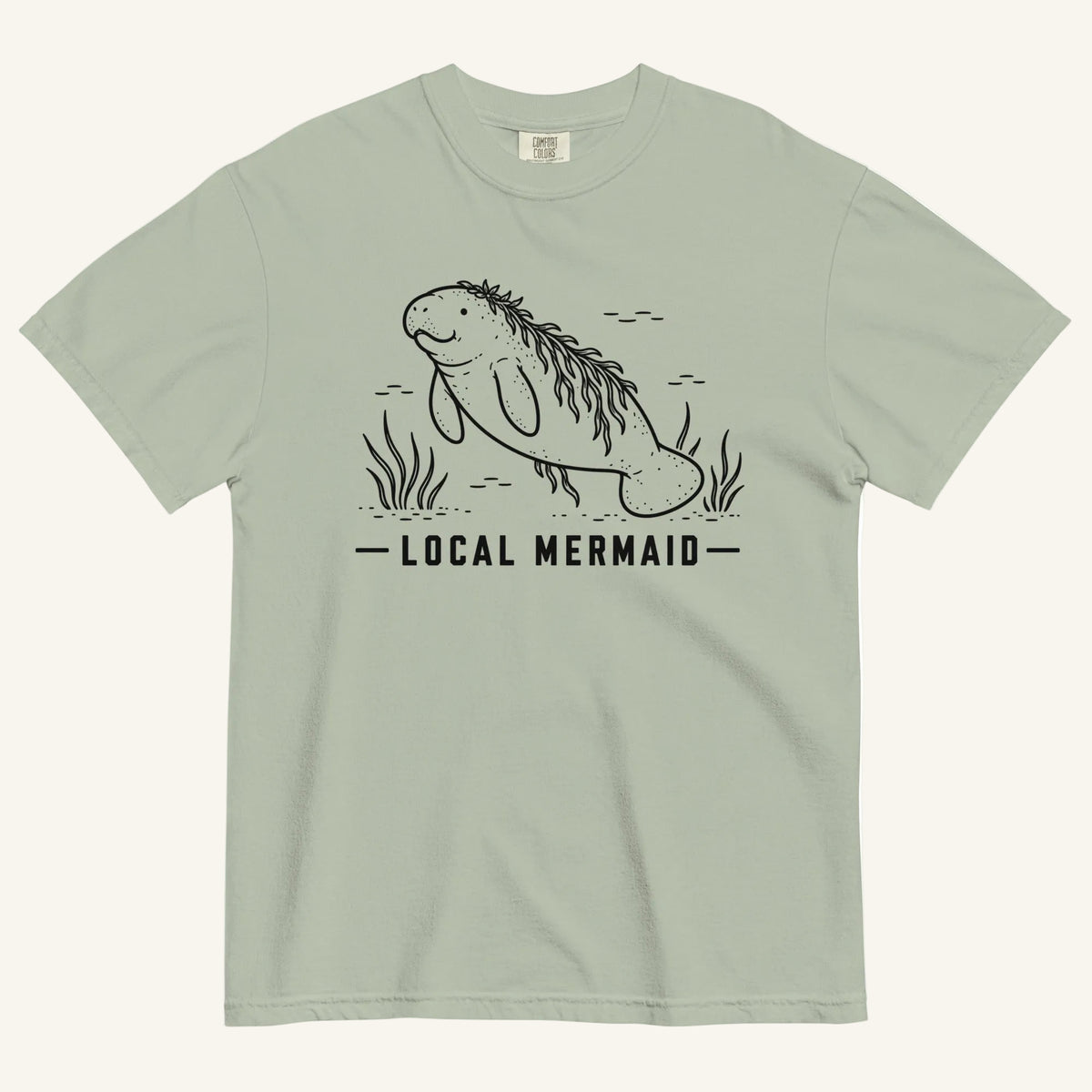 Local Mermaid Florida manatee graphic t-shirt in bay