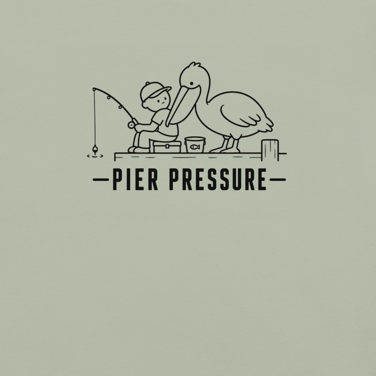 Pier Pressure Florida coastal wildlife graphic in bay