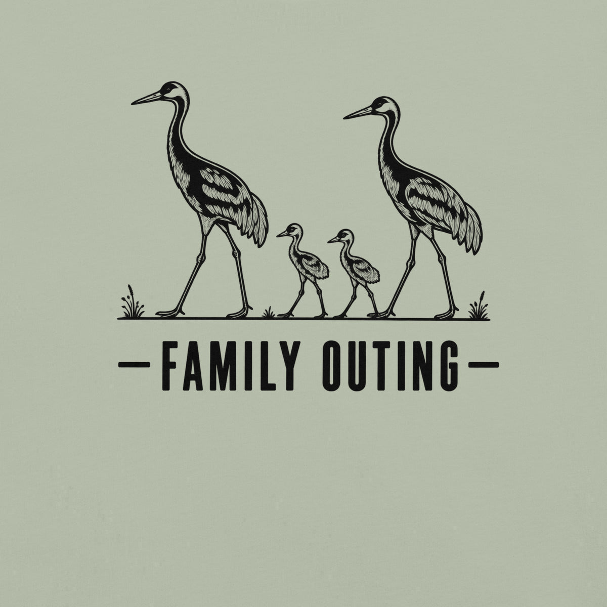 Family Outing Florida sandhill crane graphic in bay