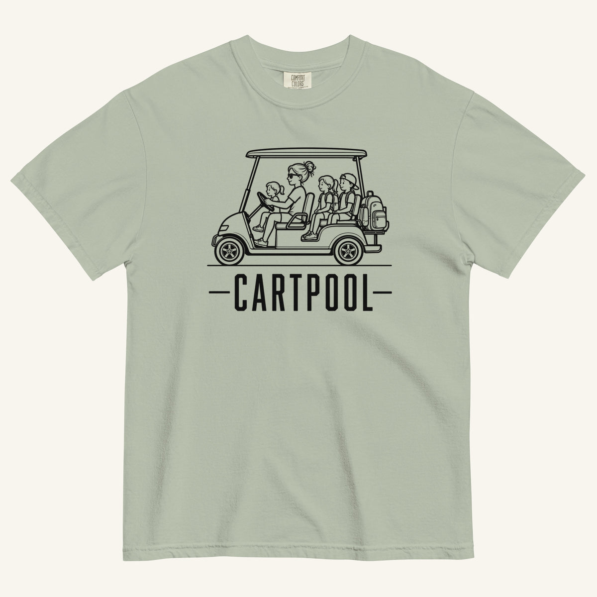 Cartpool Florida golf cart family graphic t-shirt in bay