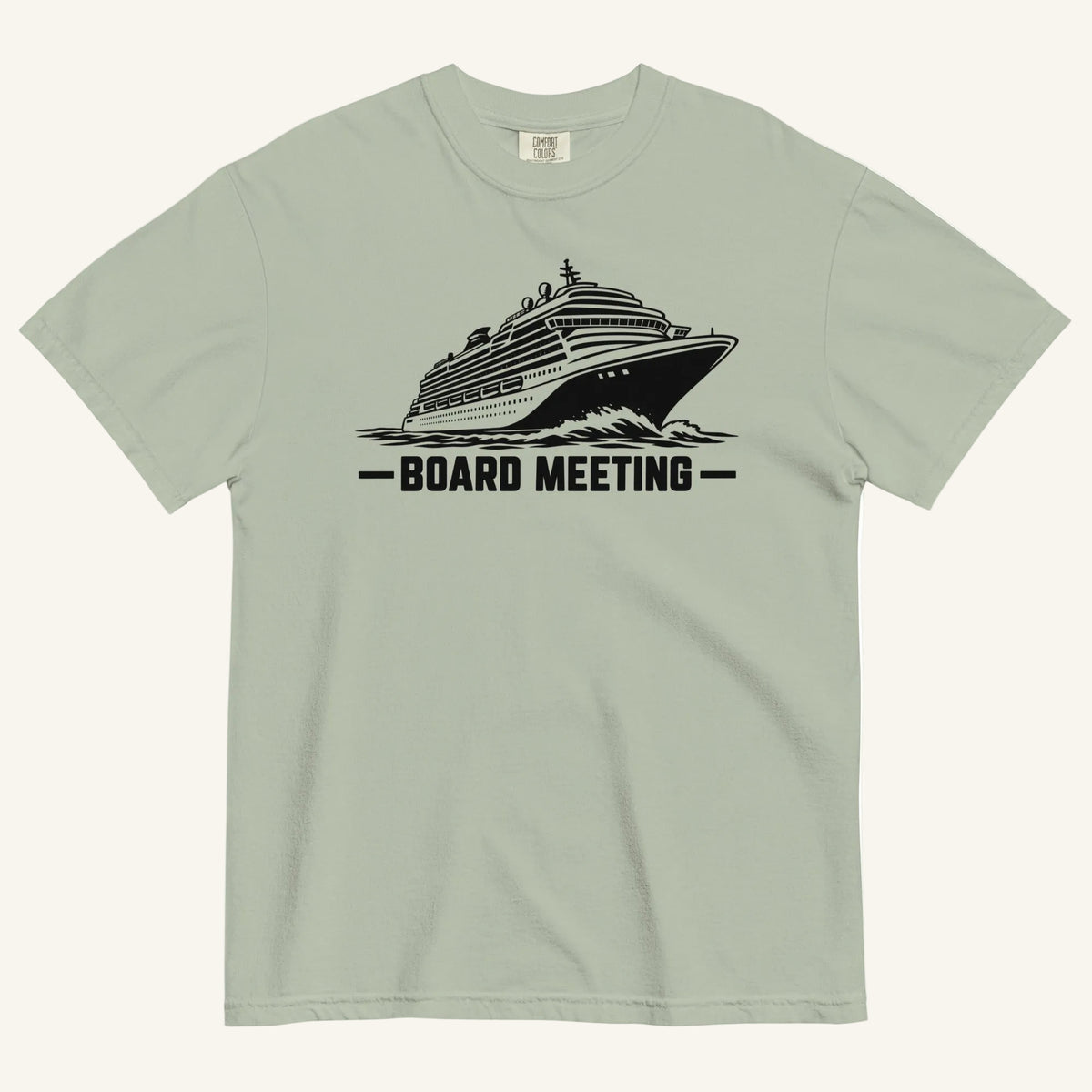 Board Meeting funny cruise ship graphic t-shirt in bay