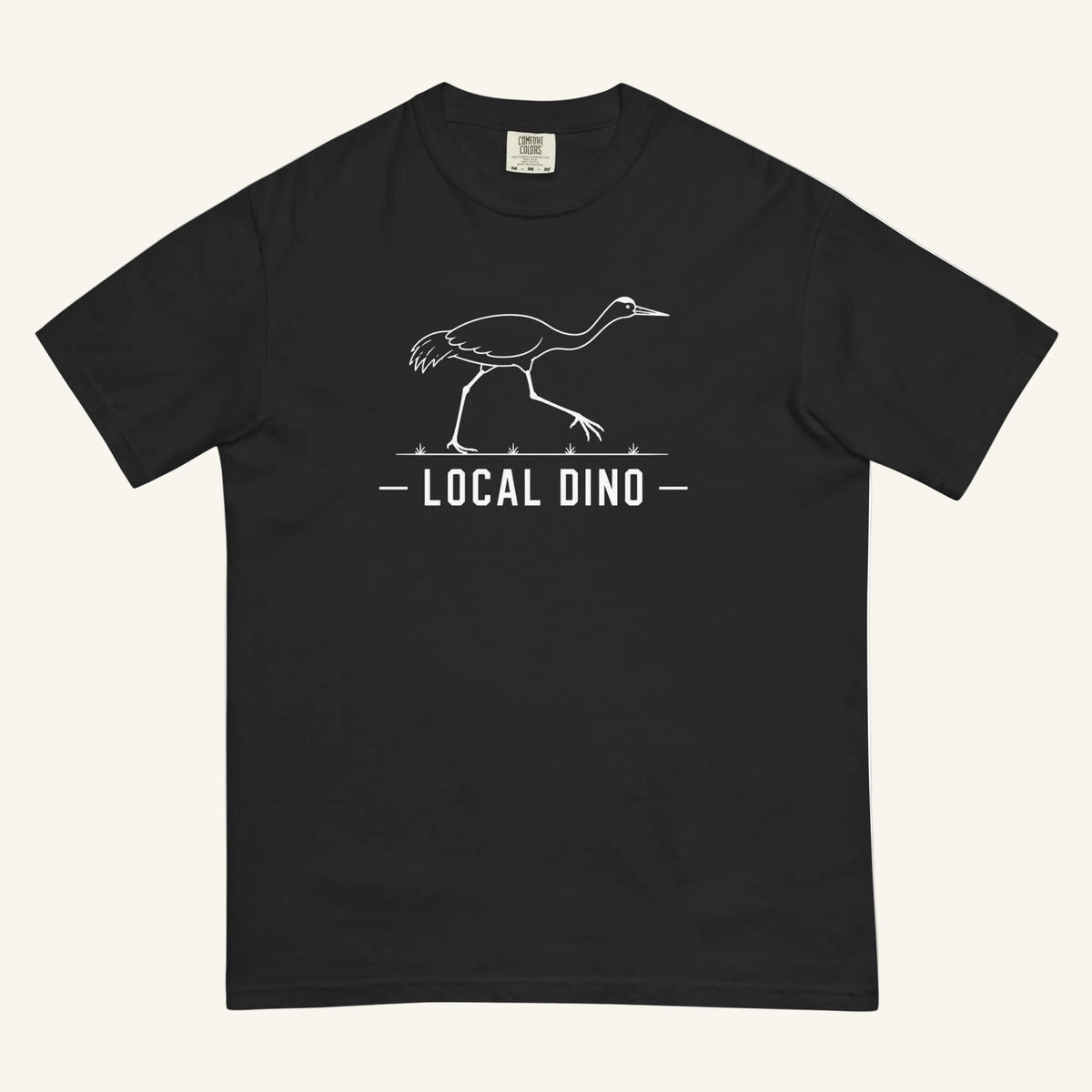 Local Dino Florida sandhill crane graphic t-shirt in black