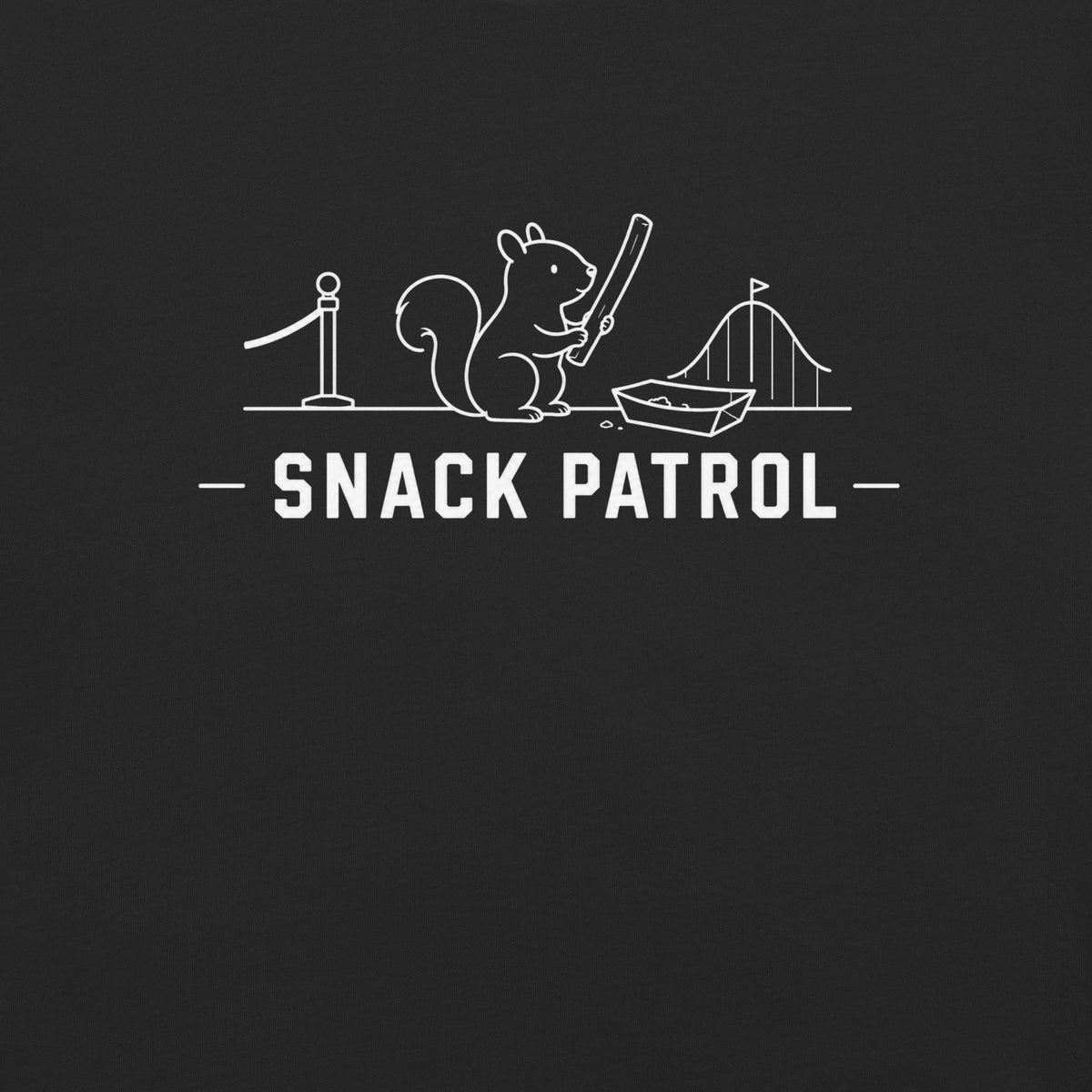 Snack Patrol Florida squirrel graphic in black