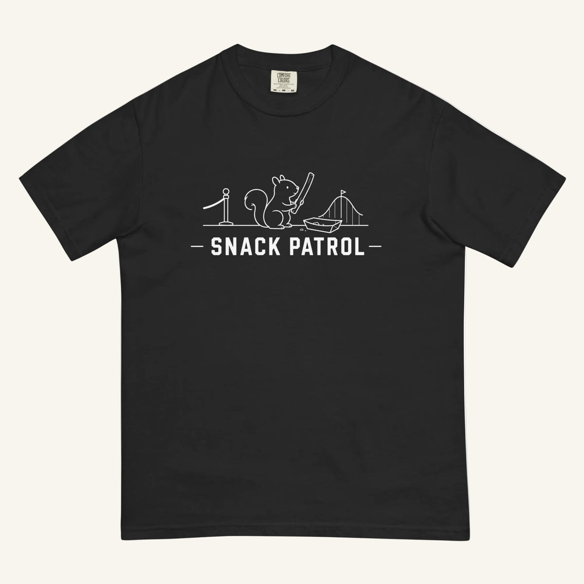Snack Patrol Florida squirrel graphic t-shirt in black