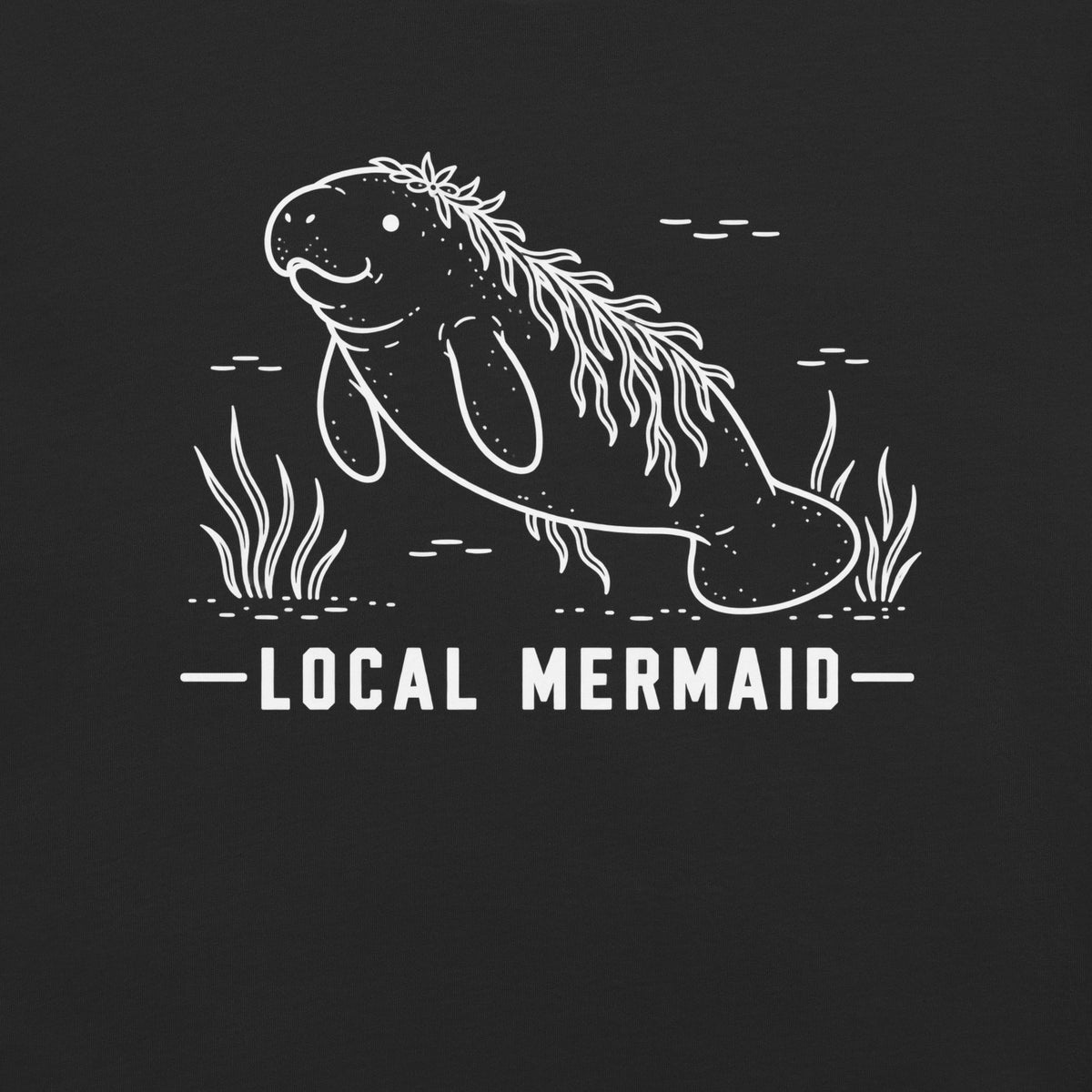 Local Mermaid Florida manatee graphic in black