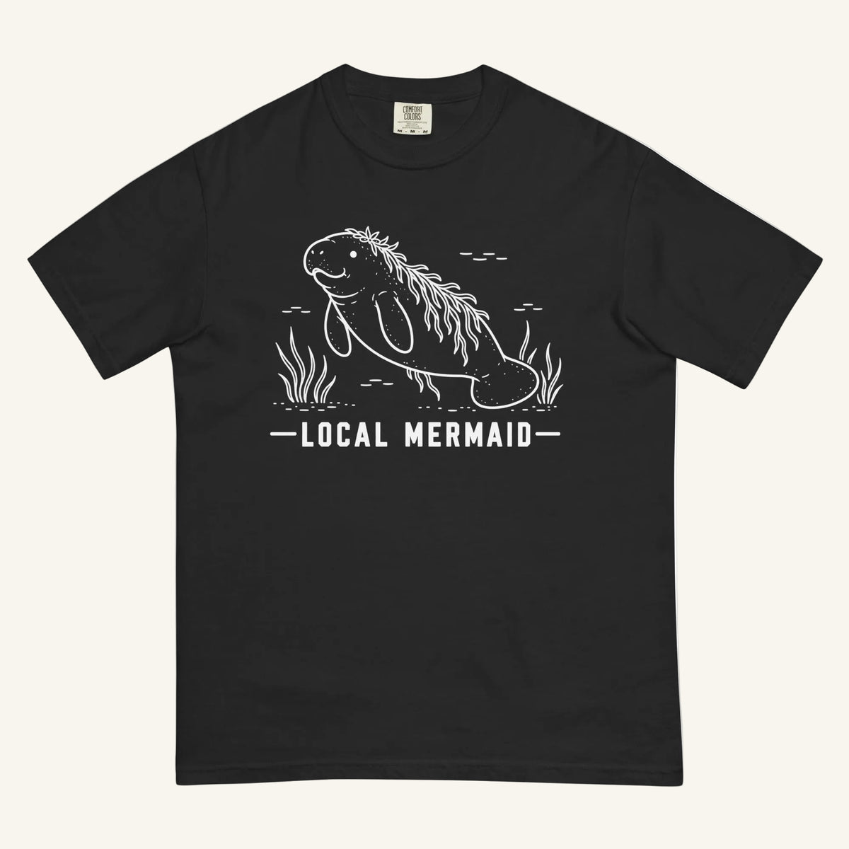 Local Mermaid Florida manatee graphic t-shirt in black