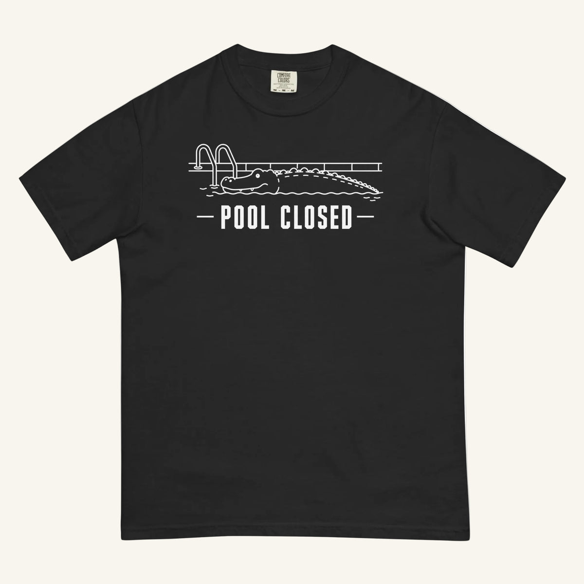 Pool Closed Florida alligator graphic t-shirt in black