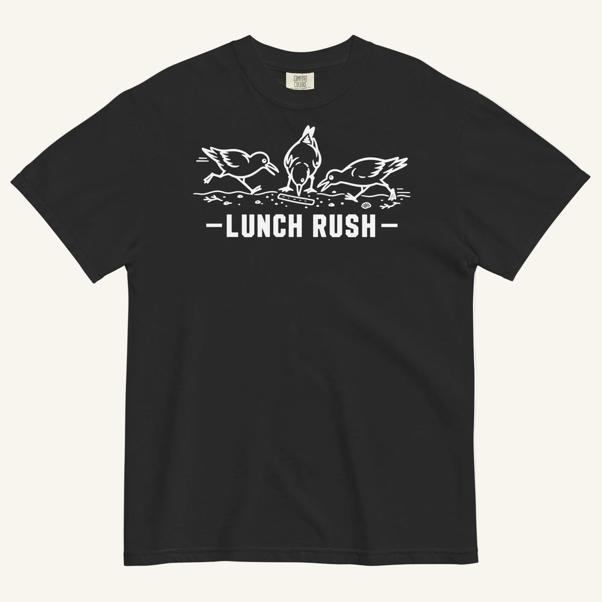 Lunch Rush Florida seagull graphic t-shirt in black
