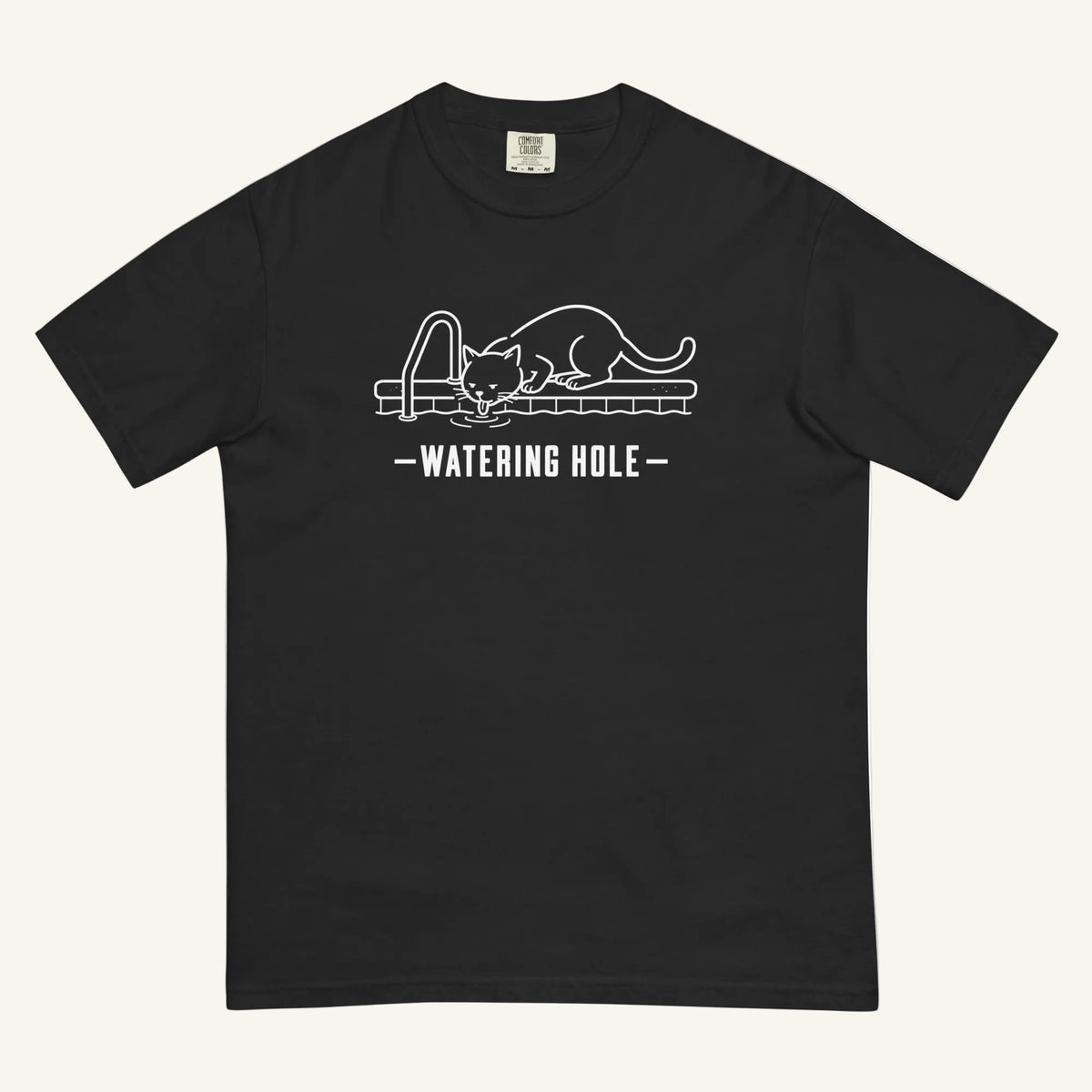 Watering Hole Florida wildlife graphic t-shirt in black