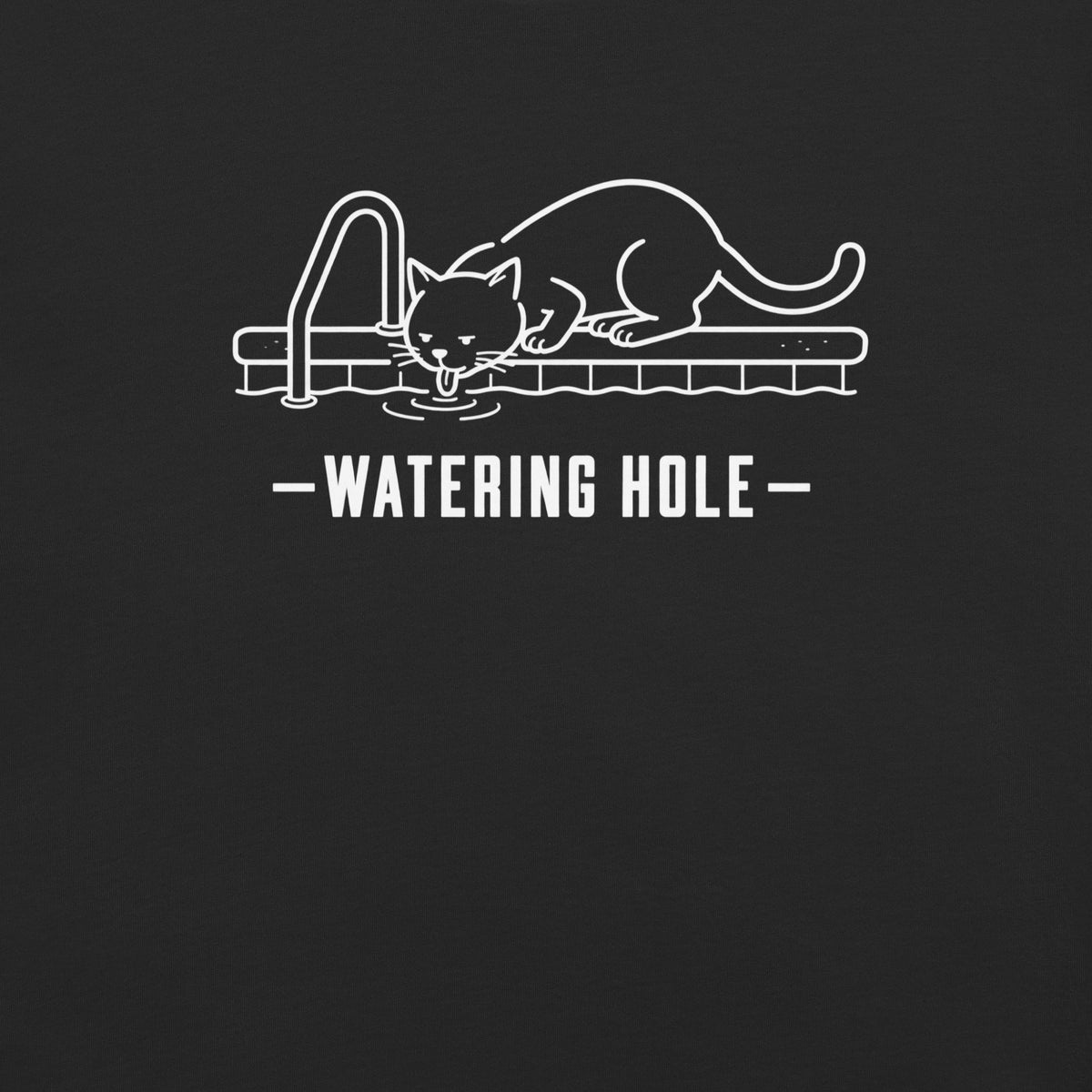 Watering Hole Florida wildlife graphic in black