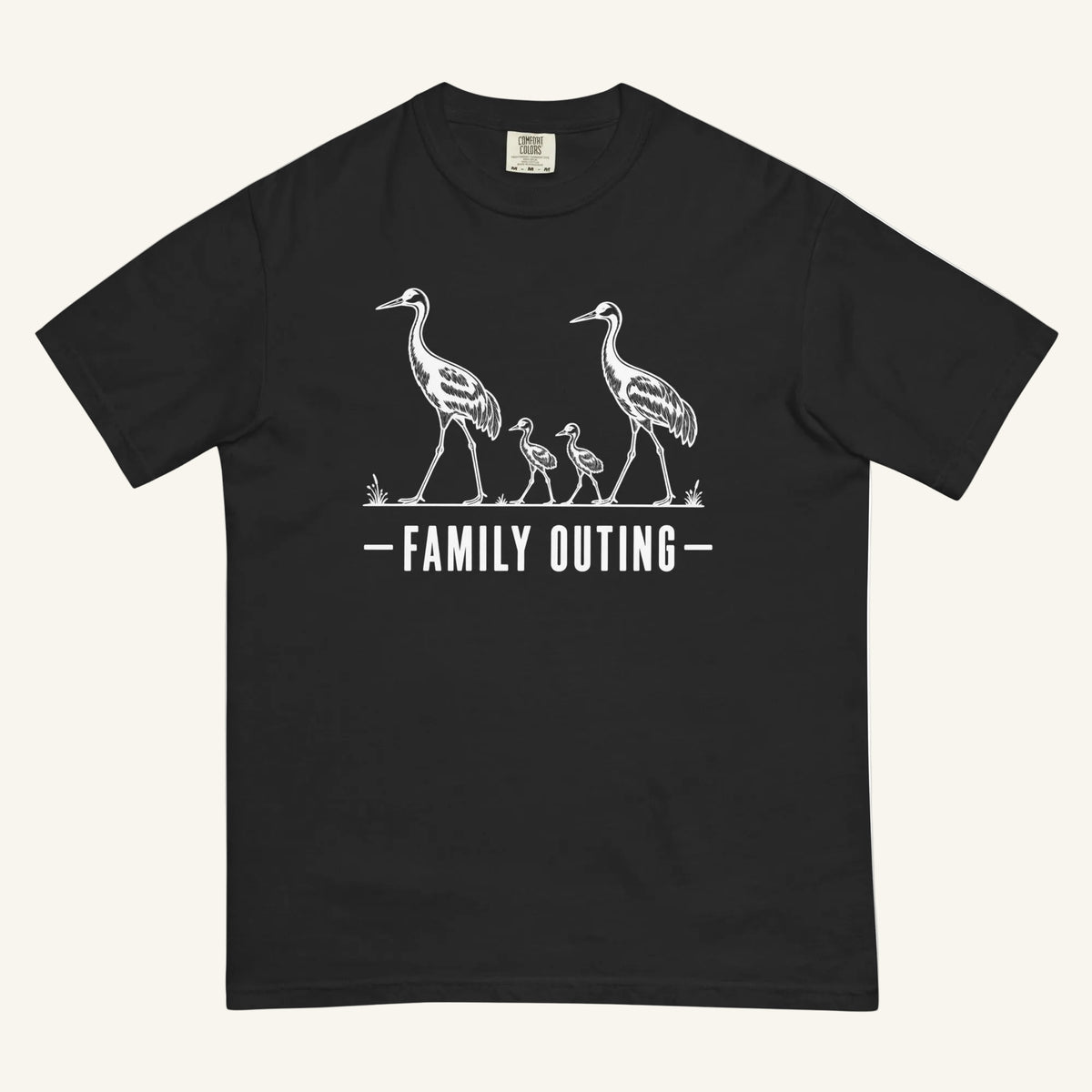 Family Outing Florida sandhill crane graphic t-shirt in black