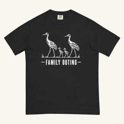 Family Outing Florida sandhill crane graphic t-shirt in black