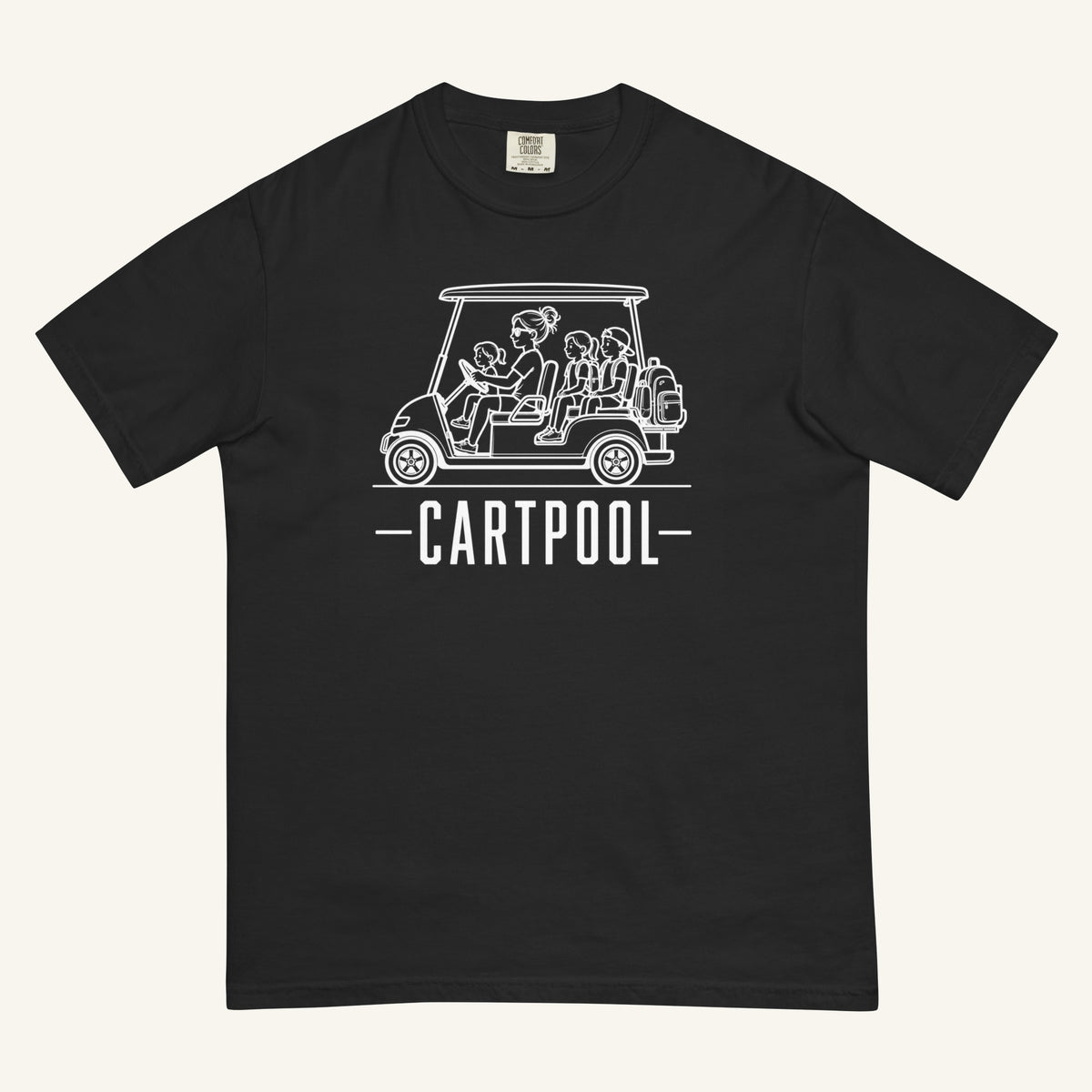 Cartpool Florida golf cart family graphic t-shirt in black