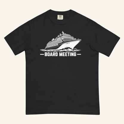 Board Meeting funny cruise ship graphic t-shirt in black