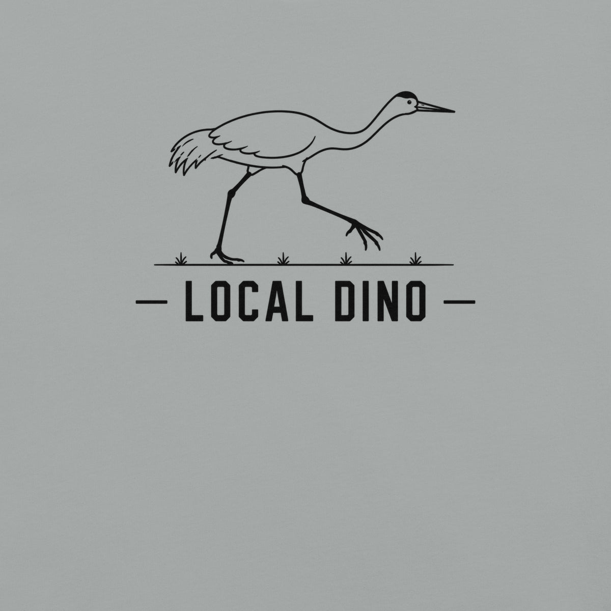 Local Dino Florida sandhill crane graphic in granite