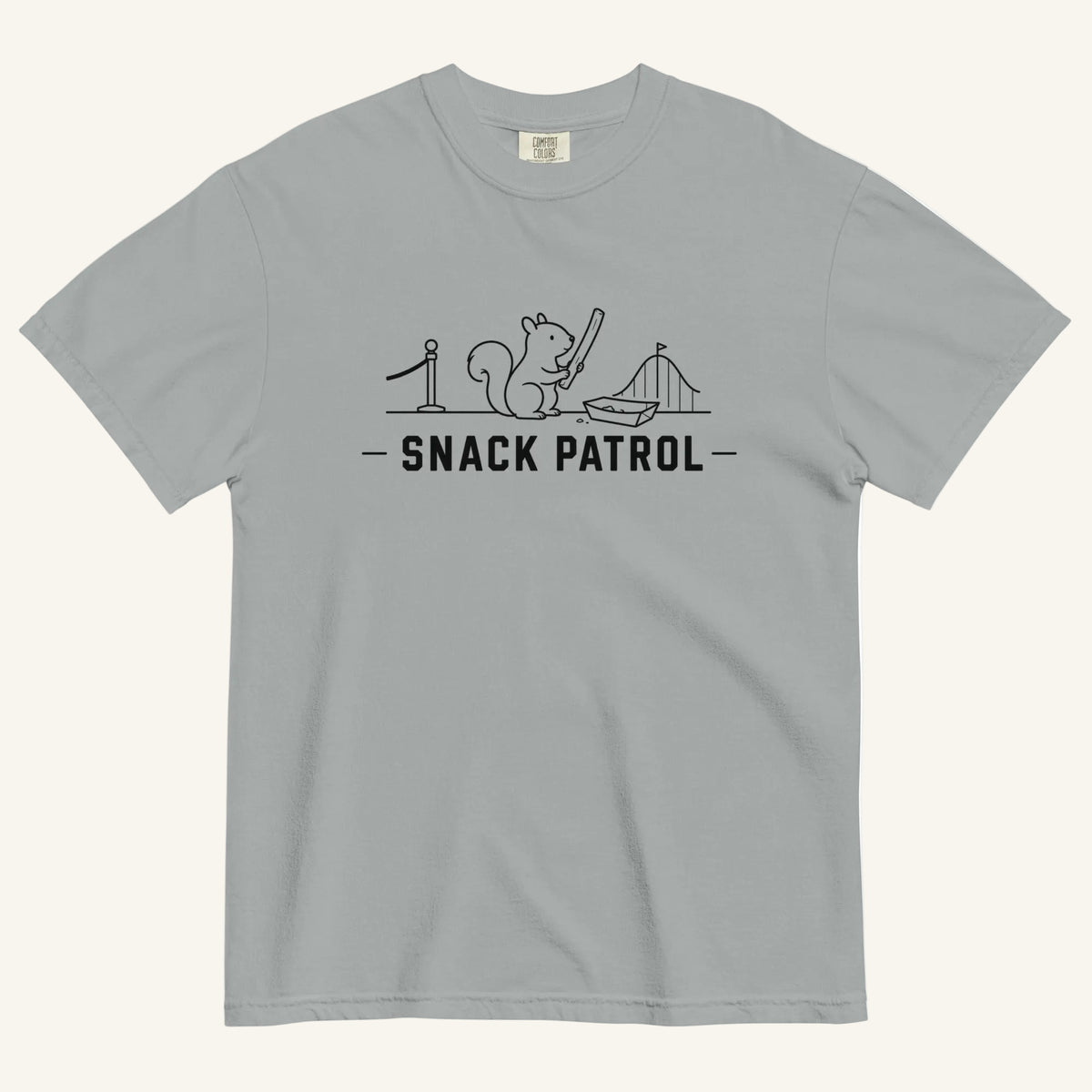 Snack Patrol Florida squirrel graphic t-shirt in granite