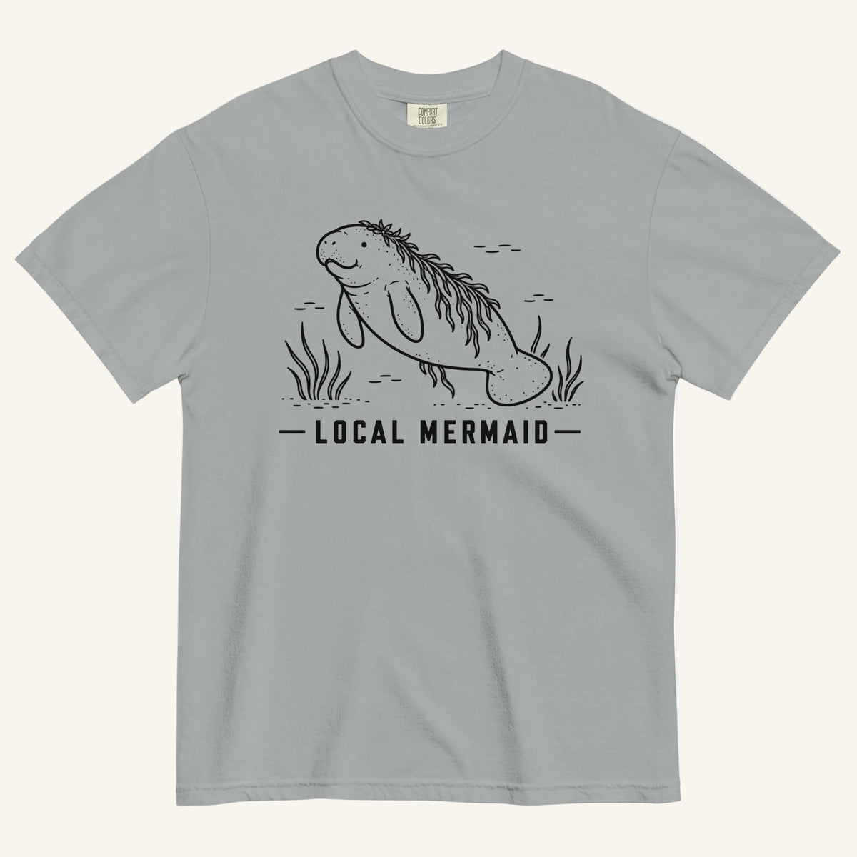 Local Mermaid Florida manatee graphic t-shirt in granite