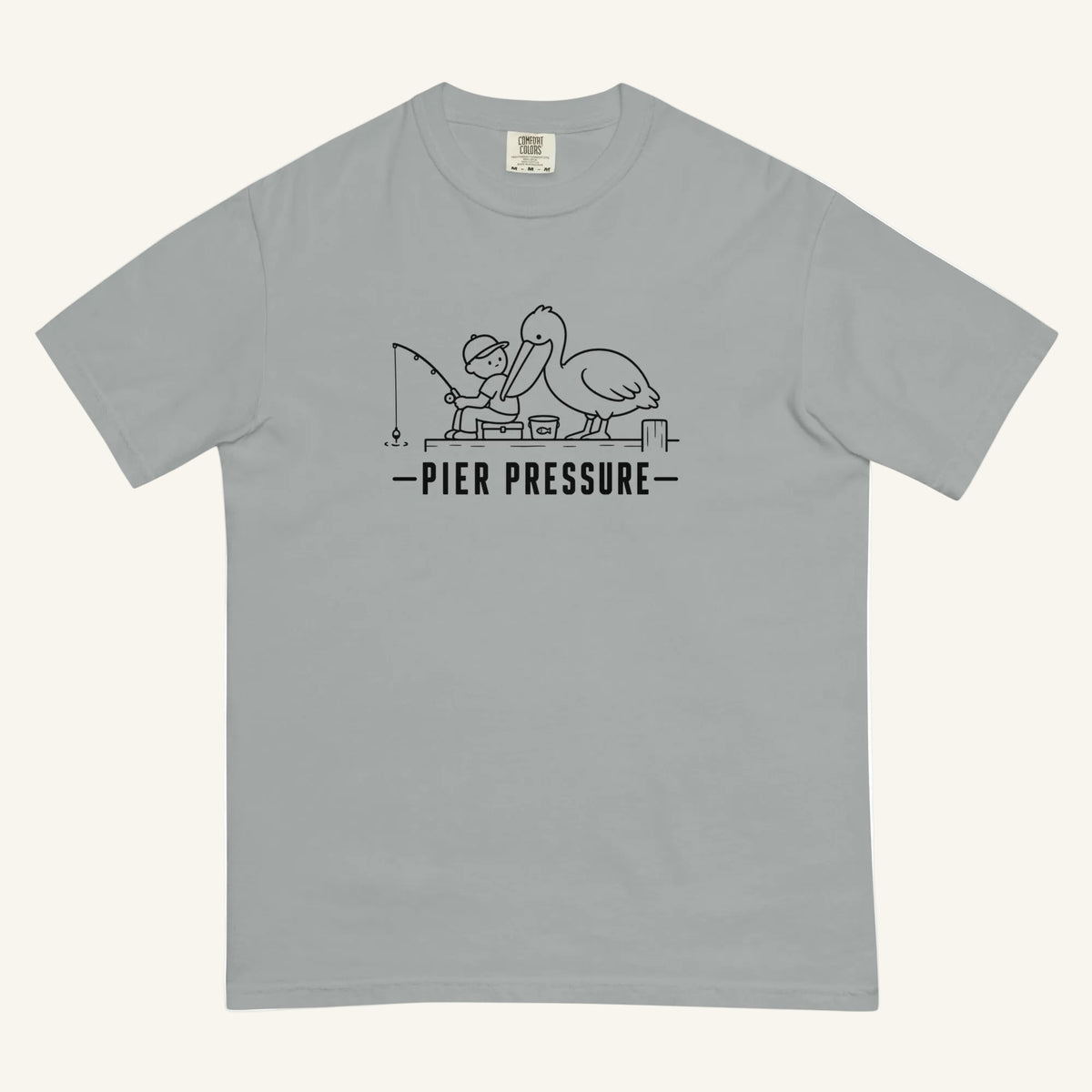 Pier Pressure Florida coastal wildlife graphic t-shirt in granite