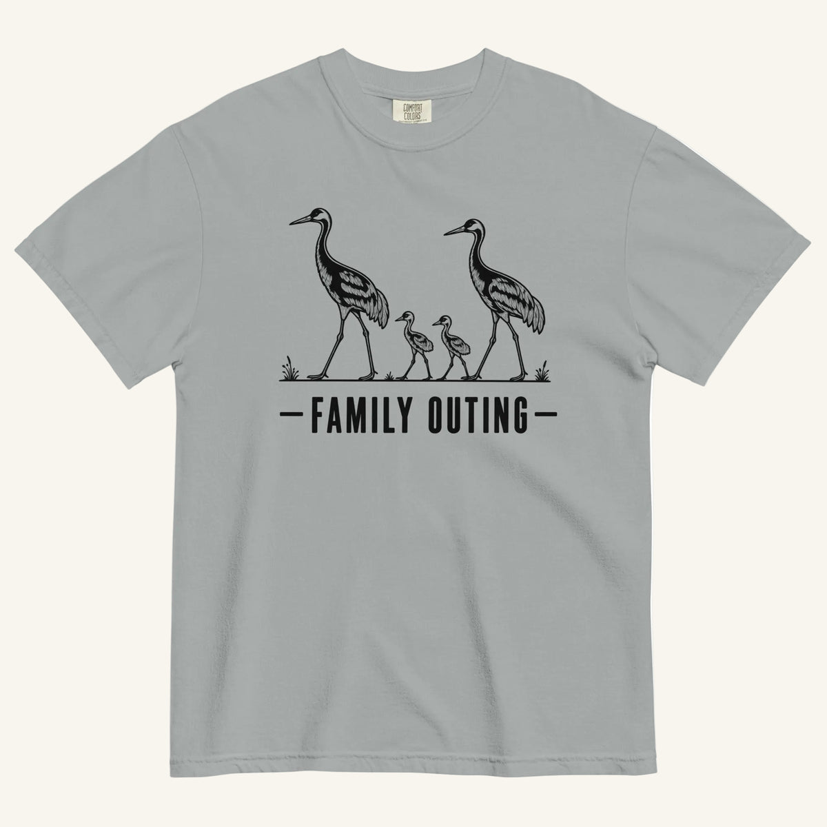 Family Outing Florida sandhill crane graphic t-shirt in granite