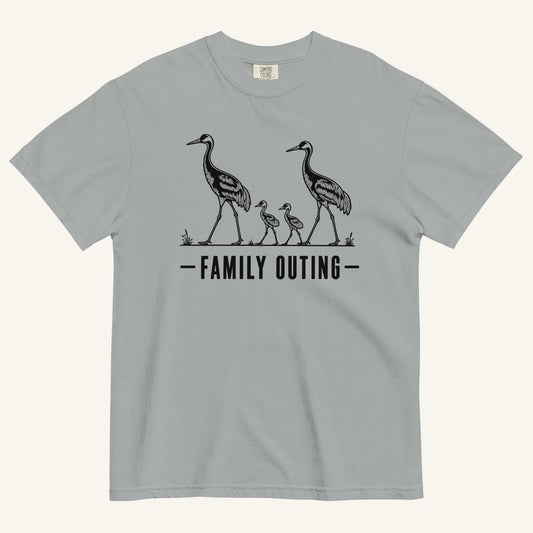 Family Outing Florida sandhill crane graphic t-shirt in granite