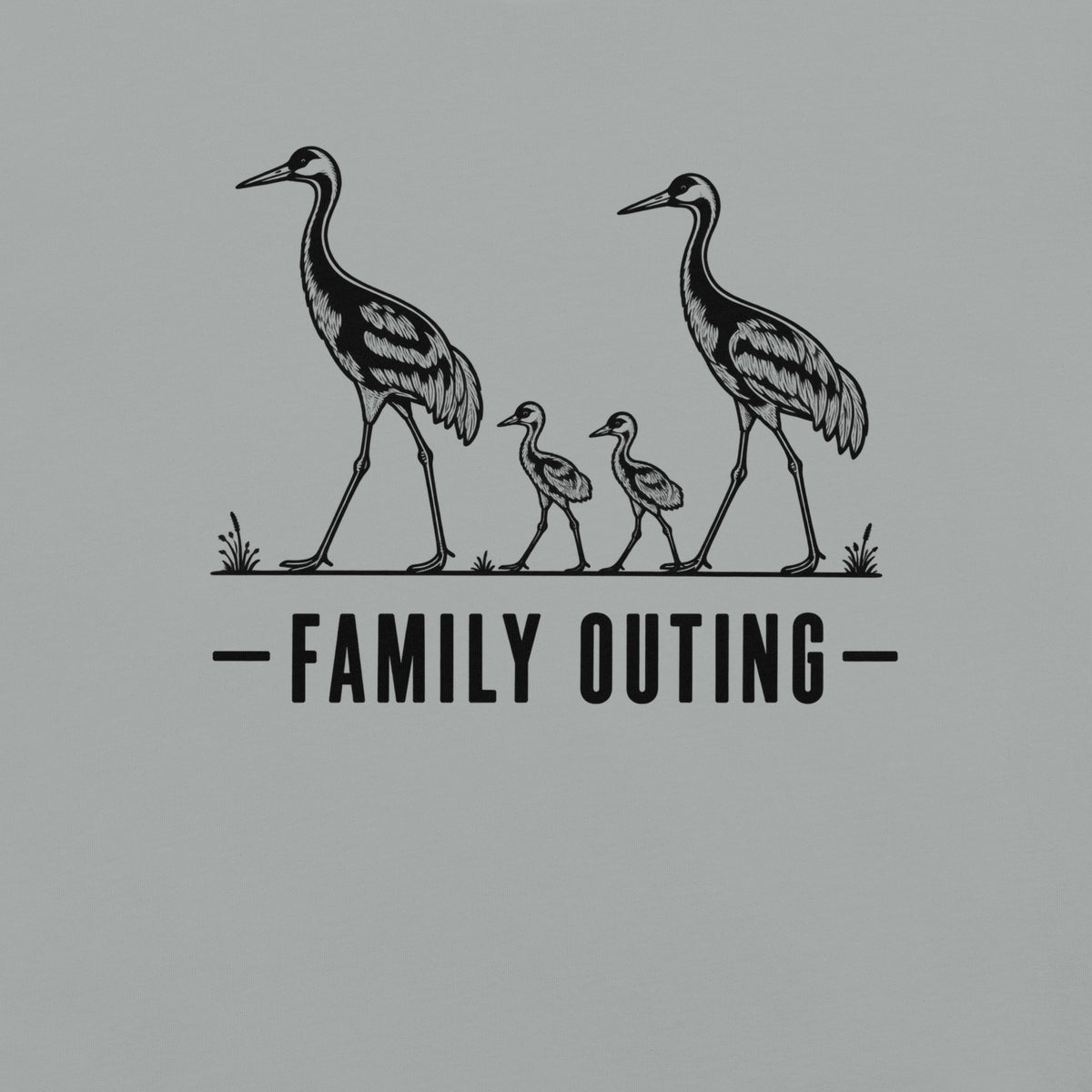 Family Outing Florida sandhill crane graphic in granite