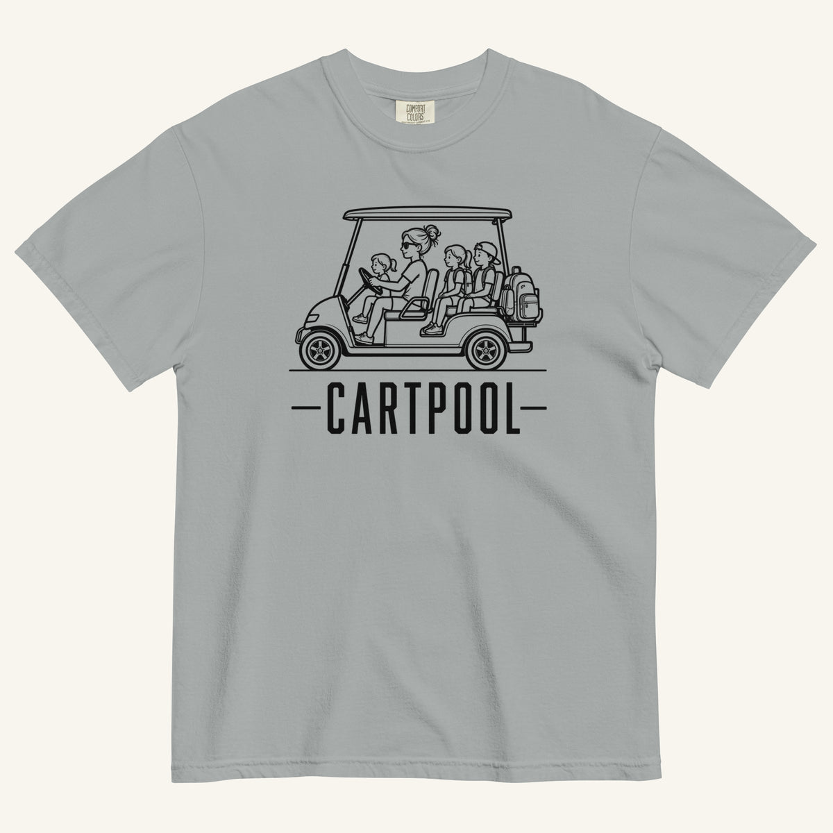 Cartpool Florida golf cart family graphic t-shirt in granite