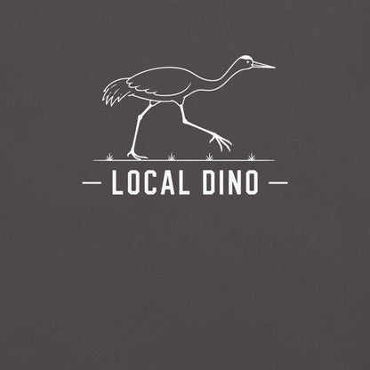 Local Dino Florida sandhill crane graphic in graphite