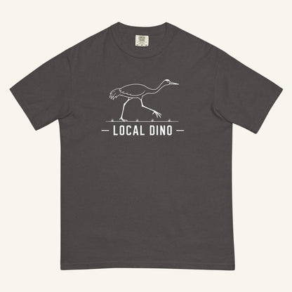 Local Dino Florida sandhill crane graphic t-shirt in graphite